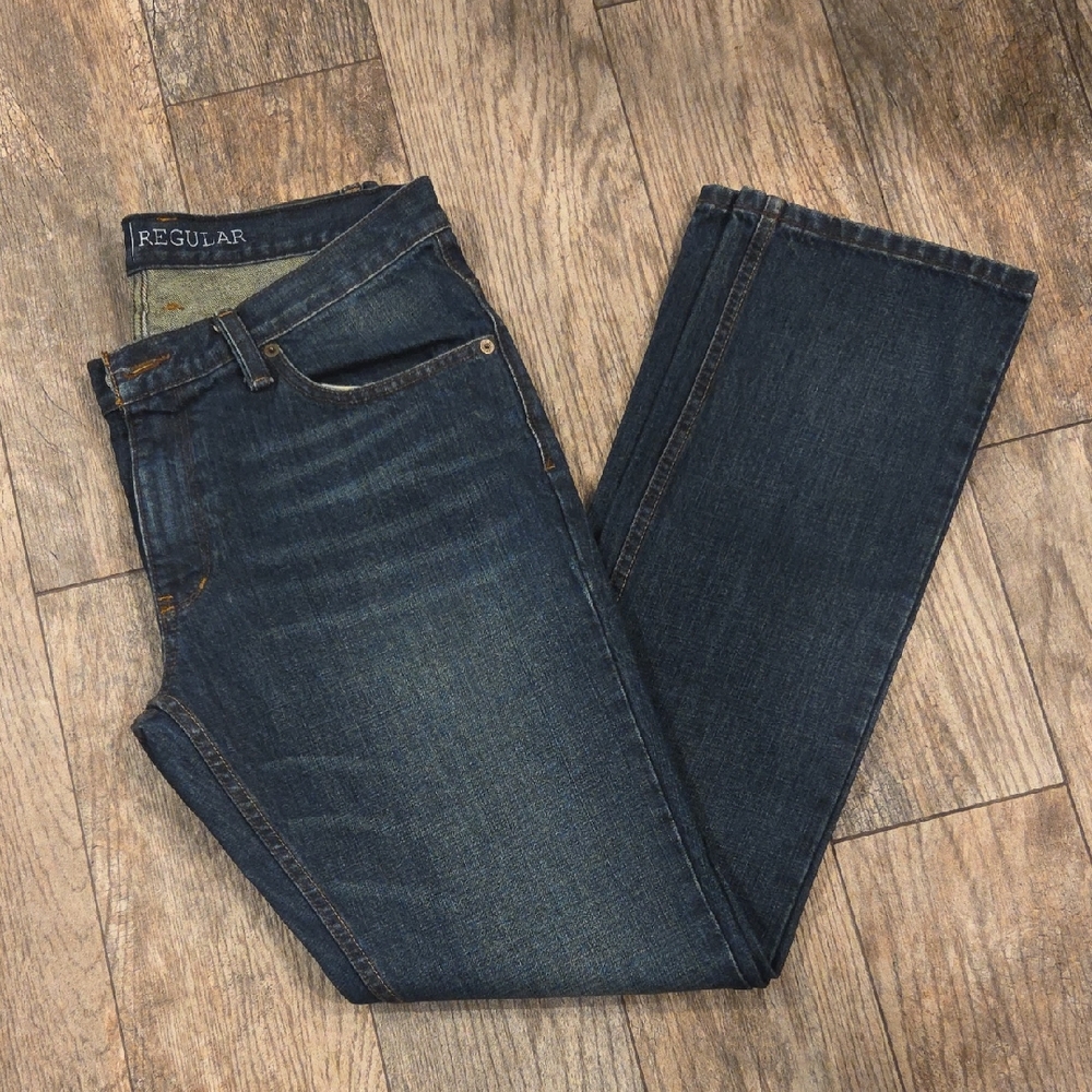 Men's Dark Blue Straight Jeans